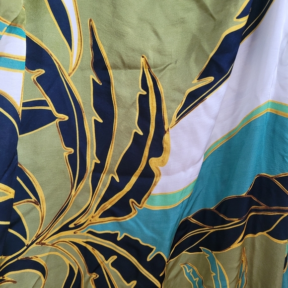 Reiss Elegant Green and White One-Shoulder Dress - Picture 8 of 8